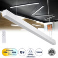 Γραμμικό Κρεμαστό Φωτιστικό Linear LED CCT 72W 8600lm 120° AC 220-240V Μ120 x Π5.5 x Υ7cm - Εναλλαγή Φωτισμού μέσω Τηλεχειριστηρίου All In One Ψυχρό 6000k+Φυσικό 4500k+Θερμό 2700k Dimmable - Λευκό - 3 Years Warranty