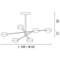 ΦΩΤΙΣΤΙΚΟ ΚΡΕΜΑΣΤΟ 6ΦΩΤΟ LED 30W 100x65x15 ΧΡΥΣΟ 3CCT