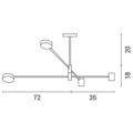 ΦΩΤΙΣΤΙΚΟ ΚΡΕΜΑΣΤΟ 4ΦΩΤΟ LED 16W 143x18 ΜΑΥΡΟ 3CCT