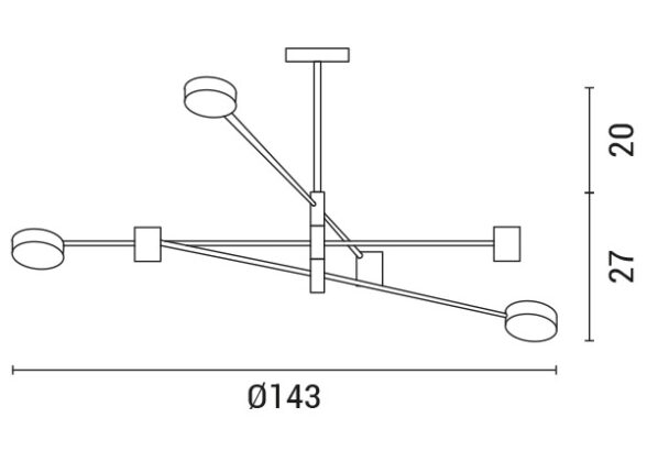 ΦΩΤΙΣΤΙΚΟ ΚΡΕΜΑΣΤΟ 6ΦΩΤΟ LED 24W 143x27 ΜΑΥΡΟ 3CCT