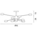 ΦΩΤΙΣΤΙΚΟ ΚΡΕΜΑΣΤΟ 9ΦΩΤΟ LED 81W 92x28 ΛΕΥΚΟ