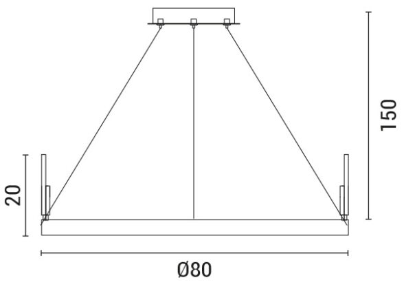 ΦΩΤΙΣΤΙΚΟ ΚΡΕΜΑΣΤΟ ΔΑΚΡΥ LED 55W Φ80x20 ΧΡΥΣΟ