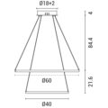 ΦΩΤΙΣΤΙΚΟ ΚΡΕΜΑΣΤΟ ΣΤΡΟΓΓΥΛΟ LED 37W Φ40xΦ60x120 ΛΕΥΚΟ