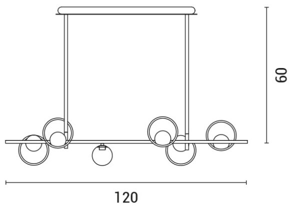 ΦΩΤΙΣΤΙΚΟ ΚΡΕΜΑΣΤΟ ΓΡΑΜΜΙΚΟ LED 33W+1xG9 3000Κ 120x30x30 ΧΡΥΣΟ/ΜΑΥΡΟ