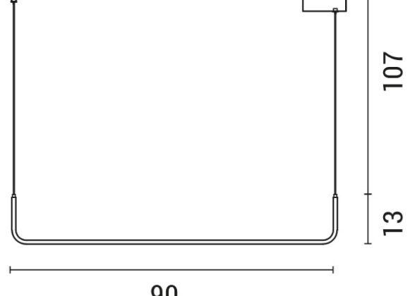 ΦΩΤΙΣΤΙΚΟ ΓΡΑΜΜΙΚΟ ΜΟΝΟΦΩΤΟ LED 20W ΜΑΥΡΟ L90*H120CM, 3 CCT