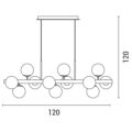 ΦΩΤΙΣΤΙΚΟ ΚΡΕΜΑΣΤΟ 12xE27 Φ120x31x120 ΜΑΥΡΟ ΜΑΤ/SMOKE ΓΥΑΛΙ