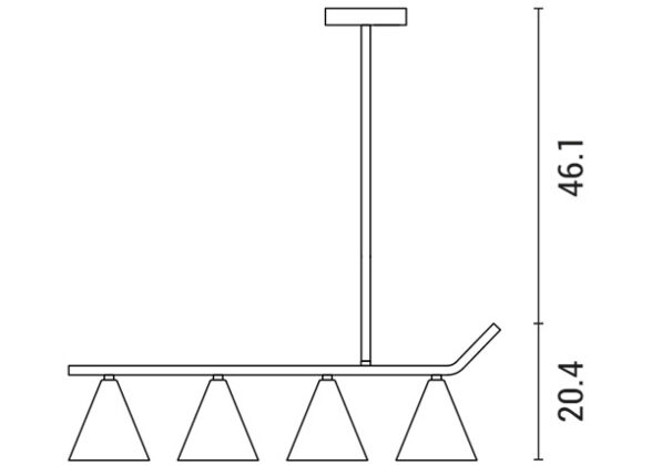 ΦΩΤΙΣΤΙΚΟ ΚΡΕΜΑΣΤΟ 4xΕ27 66x13x67 ΜΑΥΡΟ ΜΑΤ/ΧΡΥΣΟ