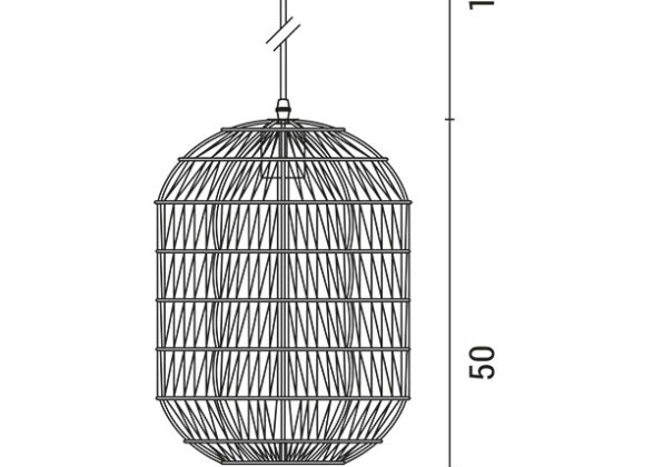 ΦΩΤΙΣΤΙΚΟ ΚΡΕΜΑΣΤΟ ΜΟΝΟΦΩΤΟ Ε27 MAX40W Φ40x49cm ΣΧΟΙΝΙ ΛΕΥΚΟ