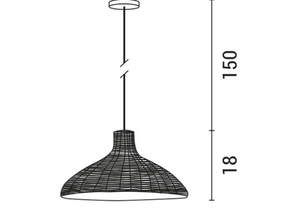 ΦΩΤΙΣΤΙΚΟ ΚΡΕΜΑΣΤΟ ΜΟΝΟΦΩΤΟ Ε27 MAX 60W D45χH168 RATTAN ΛΕΥΚΟ