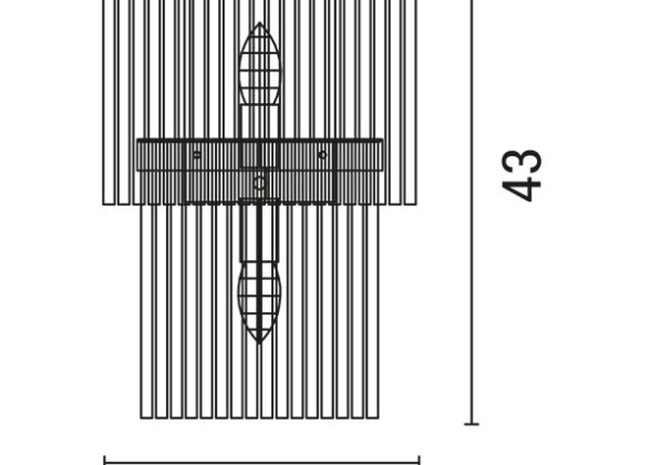 ARTE ILLUMINA ΑΠΛΙΚΑ ΤΟΙΧΟΥ 2xΕ14 25x43 ΧΡΥΣΟ