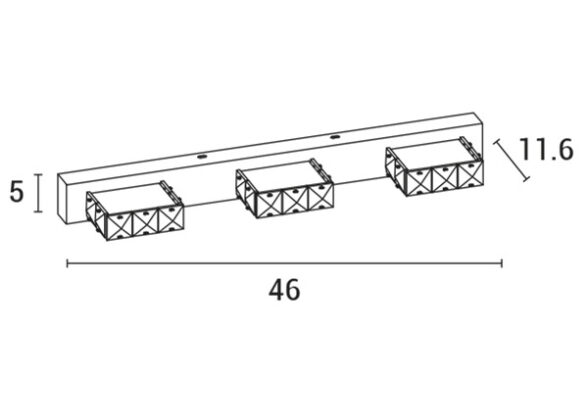 ΦΩΤΙΣΤΙΚΟ ΜΠΑΝΙΟΥ LED 9W 4000Κ ΤΕΤΡΑΓΩΝΟ 3Φ 460X50X116 ΝΙΚΕΛ