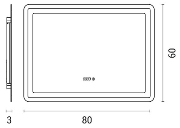 ΚΑΘΡΕΠΤΗΣ ΠΑΡΑΛΛΗΛΟΓΡΑΜΟΣ TOUCH LED 20W 3CCT 800x600x30