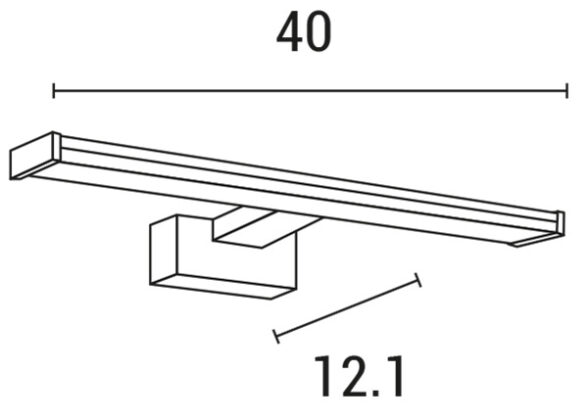 ΦΩΤΙΣΤΙΚΟ ΜΠΑΝΙΟΥ 8W 3000K 400x121x42 IP44 ΝΙΚΕΛ