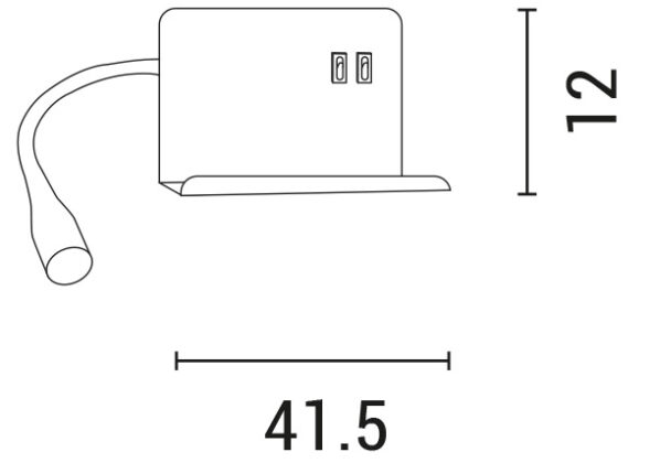 ΑΠΛΙΚΑ ΚΡΕΒΑΤΙΟΥ ΑΝΑΓΝΩΣΗΣ "LINA" 4W & 3W LED & USB 3000K ΛΕΥΚΟ