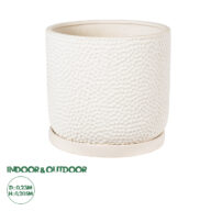 Πήλινο Κεραμικό Κασπώ Γλάστρα – Flower Pot Μπεζ Φ23cm x Υ20.5cm