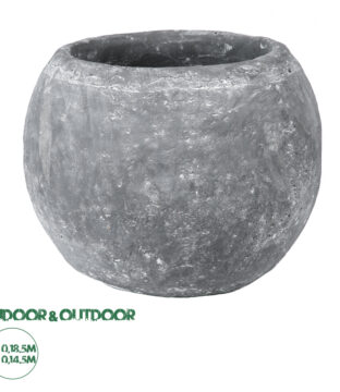 Τσιμεντένιο Κασπώ Γλάστρα – Flower Pot Γκρι Φ18.5cm x Υ14.5cm