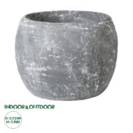 Τσιμεντένιο Κασπώ Γλάστρα – Flower Pot Γκρι Φ23.5cm x Υ18cm