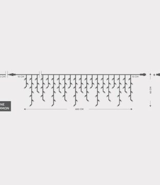 ΒΡΟΧΗ, 288 LED 3mm, 36V, ΕΠΕΚΤΑΣΗ ΕΩΣ 3, ΜΕ ΜΕΤΑΣΧΗΜΑΤΙΣΤΗ, ΠΡΟΕΚΤΑΣΗ ΠΑΡΟΧΗΣ 300cm, ΔΙΑΦΑΝΟ ΚΑΛΩΔΙΟ, ΛΕΥΚΟ LED,  600x60cm (5/7/5/7), ΙΡ44