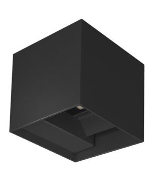 ARTE ILLUMINA ΑΠΛΙΚΑ ΤΟΙΧΟΥ ΑΛΟΥΜΙΝΙΟΥ CUBE ΜΑΥΡΗ 10w 3CCT 100x100x100 mm ME GLASS DIFUSER