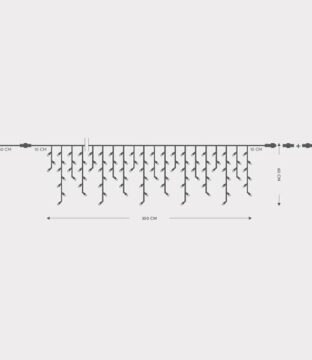 ΒΡΟΧΗ, 144 LED 5mm, 230V, ΕΠΕΚΤΑΣΗ ΕΩΣ 8, ΠΡΟΕΚΤΑΣΗ ΠΑΡΟΧΗΣ 150cm, ΠΡΑΣΙΝΟ ΚΑΛΩΔΙΟ, ΚΑΟΥΤΣΟΥΚ, ΛΕΥΚΟ LED, 300cmx60cm, ΙΡ65