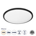 Πλαφονιέρα Οροφής LED 36W 3960lm 120° AC 220-240V Αδιάβροχη IP54 Φ48 x Υ6.5cm Φυσικό Λευκό 4500K - Μαύρο - Bridgelux Chips - 3 Years Warranty