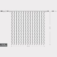 ΚΟΥΡΤΙΝΑ, 480 LED 3mm, 31V,ΕΠΕΚΤΑΣΗ ΩΣ 3,ΜΕ ΜΕΤΑΣΧΗΜΑΤΙΣΤΗ,ΠΡΟΕΚΤΑΣΗ ΠΑΡΟΧΗΣ 300cm,ΔΙΑΦΑΝΟ ΚΑΛΩΔΙΟ,ΘΕΡΜΟ ΛΕΥΚΟ LED,300x300cm,ΙΡ44