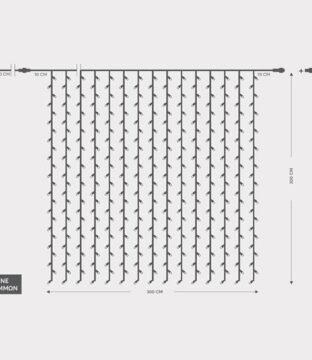 ΚΟΥΡΤΙΝΑ, 480 LED 3mm, 31V,ΕΠΕΚΤΑΣΗ ΩΣ 3,ΜΕ ΜΕΤΑΣΧΗΜΑΤΙΣΤΗ,ΠΡΟΕΚΤΑΣΗ ΠΑΡΟΧΗΣ 300cm,ΔΙΑΦΑΝΟ ΚΑΛΩΔΙΟ,ΘΕΡΜΟ ΛΕΥΚΟ LED,300x300cm,ΙΡ44