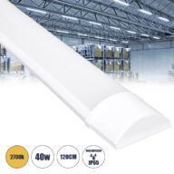 LED Γραμμικό Βιομηχανικό Φωτιστικό Tri-Proof 120cm 40W 3648lm 120° AC 220-240V Αδιάβροχο IP65 Μ120 x Π7.5 x Υ2.5cm Θερμό Λευκό 2700K