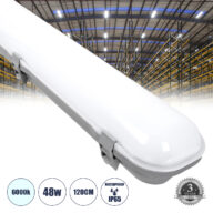 LED Γραμμικό Βιομηχανικό Φωτιστικό Tri-Proof 120cm 48W 5617lm 120° AC 220-240V Αδιάβροχο IP65 Μ120 x Π6 x Υ4cm Ψυχρό Λευκό 6000K – 3 Years Warranty