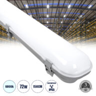 LED Γραμμικό Βιομηχανικό Φωτιστικό Tri-Proof 150cm 72W 8449lm 120° AC 220-240V Αδιάβροχο IP65 Μ150 x Π6 x Υ4cm Ψυχρό Λευκό 6000K – 3 Years Warranty