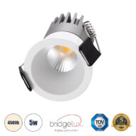 Χωνευτό LED Spot Downlight TrimLess Φ4cm 5W 650lm 38° AC 220-240V IP20 Φ4 x Υ5.9cm – Στρόγγυλο – Λευκό – Φυσικό Λευκό 4500K – Bridgelux COB – 5 Years Warranty