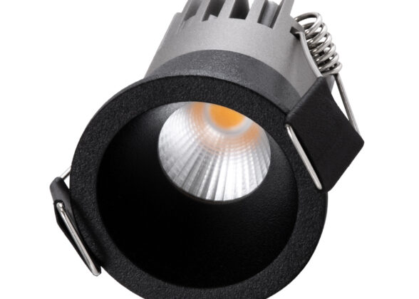 Χωνευτό LED Spot Downlight TrimLess Φ4cm 5W 625lm 38° AC 220-240V IP20 Φ4 x Υ5.9cm - Στρόγγυλο - Μαύρο - Θερμό Λευκό 2700K - Bridgelux COB - 5 Years Warranty