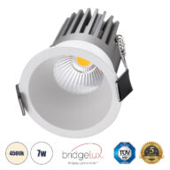 Χωνευτό LED Spot Downlight TrimLess Φ6cm 7W 910lm 38° AC 220-240V IP20 Φ6 x Υ7.8cm – Στρόγγυλο – Λευκό – Φυσικό Λευκό 4500K – Bridgelux COB – 5 Years Warranty