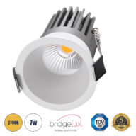 Χωνευτό LED Spot Downlight TrimLess Φ6cm 7W 875lm 38° AC 220-240V IP20 Φ6 x Υ7.8cm – Στρόγγυλο – Λευκό – Θερμό Λευκό 2700K – Bridgelux COB – 5 Years Warranty