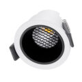 Χωνευτό LED Spot Downlight TrimLess Φ6.4cm 7W 910lm 38° AC 220-240V IP20 Φ6.4 x Υ4.9cm - Στρόγγυλο - Λευκό με Μαύρο Κάτοπτρο & Anti-Glare HoneyComb - Φυσικό Λευκό 4500K - Bridgelux COB - 5 Years Warranty