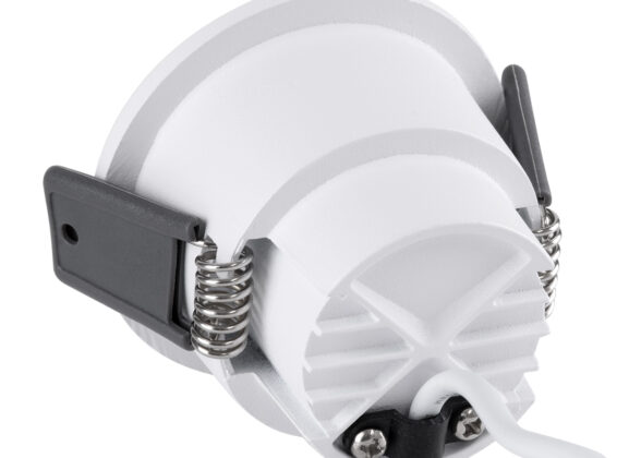 Χωνευτό LED Spot Downlight TrimLess Φ6.4cm 7W 875lm 38° AC 220-240V IP20 Φ6.4 x Υ4.9cm - Στρόγγυλο - Λευκό με Μαύρο Κάτοπτρο & Anti-Glare HoneyComb - Θερμό Λευκό 2700K - Bridgelux COB - 5 Years Warranty