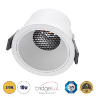 Χωνευτό LED Spot Downlight TrimLess Φ8.4cm 10W 1250lm 38° AC 220-240V IP20 Φ8.4 x Υ5.9cm – Στρόγγυλο – Λευκό & Anti-Glare HoneyComb – Θερμό Λευκό 2700K – Bridgelux COB – 5 Years Warranty