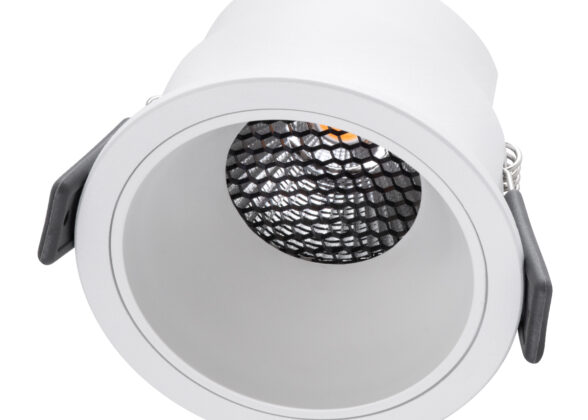 Χωνευτό LED Spot Downlight TrimLess Φ8.4cm 10W 1250lm 38° AC 220-240V IP20 Φ8.4 x Υ5.9cm - Στρόγγυλο - Λευκό & Anti-Glare HoneyComb - Θερμό Λευκό 2700K - Bridgelux COB - 5 Years Warranty