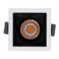 Χωνευτό LED Spot Downlight TrimLess Μ6.4xΠ6.4cm 7W 875lm 38° AC 220-240V IP20 Μ6.4 x Π6.4 x Υ4.9cm - Τετράγωνο - Λευκό με Μαύρο Κάτοπτρο & Anti-Glare HoneyComb - Θερμό Λευκό 2700K - Bridgelux COB - 5 Years Warranty