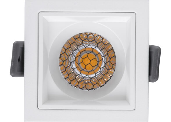 Χωνευτό LED Spot Downlight TrimLess Μ6.4xΠ6.4cm 7W 910lm 38° AC 220-240V IP20 Μ6.4 x Π6.4 x Υ4.9cm - Τετράγωνο - Λευκό & Anti-Glare HoneyComb - Φυσικό Λευκό 4500K - Bridgelux COB - 5 Years Warranty