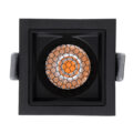 Χωνευτό LED Spot Downlight TrimLess Μ6.4xΠ6.4cm 7W 875lm 38° AC 220-240V IP20 Μ6.4 x Π6.4 x Υ4.9cm - Τετράγωνο - Μαύρο & Anti-Glare HoneyComb - Θερμό Λευκό 2700K - Bridgelux COB - 5 Years Warranty