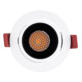 Χωνευτό LED Spot Downlight TrimLess Φ8.5cm 10W 1300lm 38° AC 220-240V IP20 Φ8.5 x Υ6.6cm - Στρόγγυλο - Κινούμενο - Λευκό με Μαύρο Κάτοπτρο & Anti-Glare HoneyComb - Φυσικό Λευκό 4500K - Bridgelux COB - 5 Years Warranty