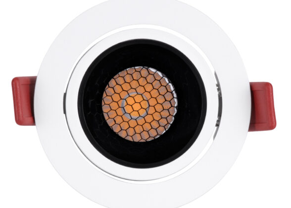 Χωνευτό LED Spot Downlight TrimLess Φ8.5cm 10W 1300lm 38° AC 220-240V IP20 Φ8.5 x Υ6.6cm - Στρόγγυλο - Κινούμενο - Λευκό με Μαύρο Κάτοπτρο & Anti-Glare HoneyComb - Φυσικό Λευκό 4500K - Bridgelux COB - 5 Years Warranty