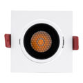 Χωνευτό LED Spot Downlight TrimLess Μ8.5xΠ8.5cm 10W 1250lm 38° AC 220-240V IP20 Μ8.5 x Π8.5 x Υ6.6cm - Τετράγωνο - Κινούμενο - Λευκό με Μαύρο Κάτοπτρο & Anti-Glare HoneyComb - Θερμό Λευκό 2700K - Bridgelux COB - 5 Years Warranty