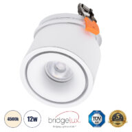 Χωνευτό LED Spot Downlight TrimLess Φ10cm 12W 1560lm 36° AC 220-240V IP20 Φ10 x Υ8.2cm – Στρόγγυλο – Λευκό – Φυσικό Λευκό 4500K – Bridgelux COB – 5 Years Warranty