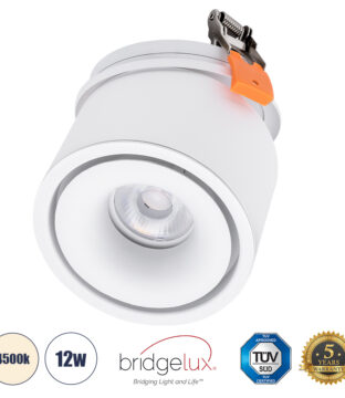 Χωνευτό LED Spot Downlight TrimLess Φ10cm 12W 1560lm 36° AC 220-240V IP20 Φ10 x Υ8.2cm – Στρόγγυλο – Λευκό – Φυσικό Λευκό 4500K – Bridgelux COB – 5 Years Warranty