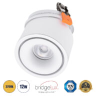 Χωνευτό LED Spot Downlight TrimLess Φ10cm 12W 1500lm 36° AC 220-240V IP20 Φ10 x Υ8.2cm – Στρόγγυλο – Λευκό – Θερμό Λευκό 2700K – Bridgelux COB – 5 Years Warranty