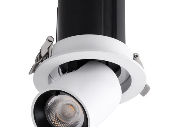 Χωνευτό LED Spot Downlight TrimLess Φ9cm 7W 875lm 36° AC 220-240V IP20 Φ9cm x Υ9cm - Στρόγγυλο - Λευκό με Μαύρο Κάτοπτρο - Θερμό Λευκό 2700K - Bridgelux COB - 5 Years Warranty