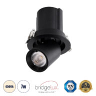 Χωνευτό LED Spot Downlight TrimLess Φ9cm 7W 910lm 36° AC 220-240V IP20 Φ9cm x Υ9cm – Στρόγγυλο – Μαύρο – Φυσικό Λευκό 4500K – Bridgelux COB – 5 Years Warranty