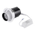 Χωνευτό LED Spot Downlight TrimLess Φ11cm 12W 1500lm 36° AC 220-240V IP20 Φ11cm x Υ11.5cm - Στρόγγυλο - Λευκό με Μαύρο Κάτοπτρο - Θερμό Λευκό 2700K - Bridgelux COB - 5 Years Warranty